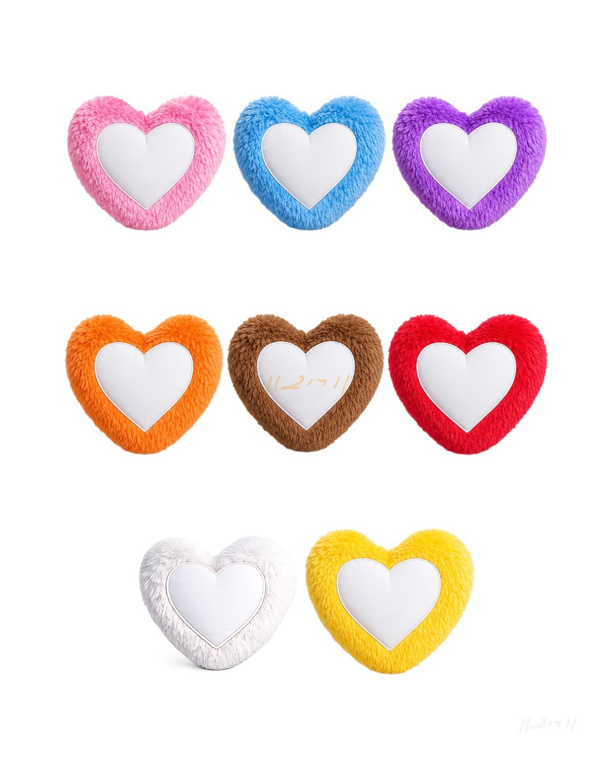 Sublimation Heart Fur Cushion