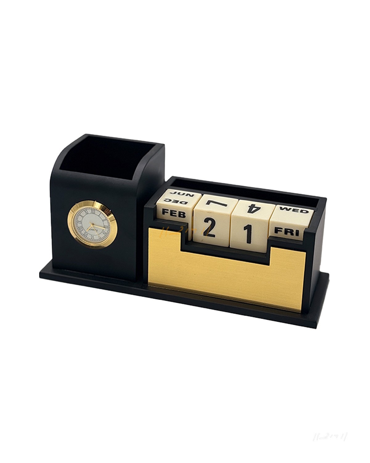 Elite Desk Organizer with Perpetual Calendar & Clock