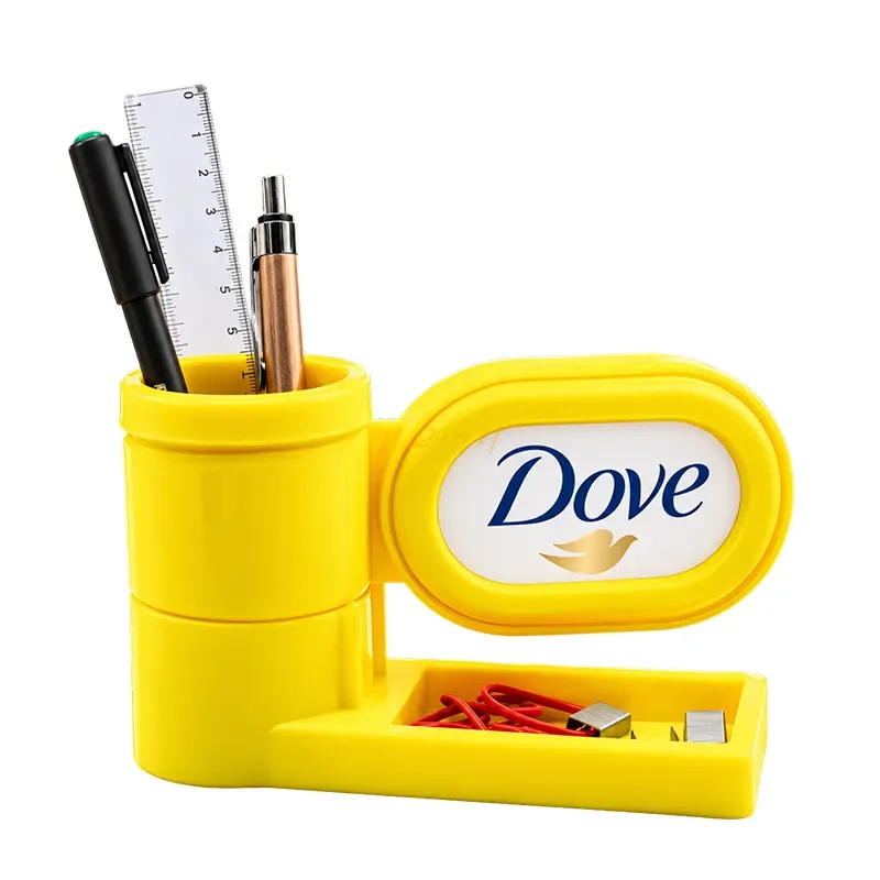 BrandVista DeskMate – Custom Pen Stand with Oval Display & Utility Tray