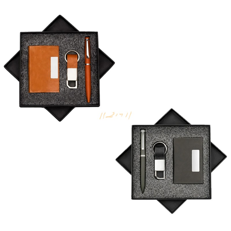 Trio 3-in-1 Corporate Gift Set – Card Holder, Pen & Keychain