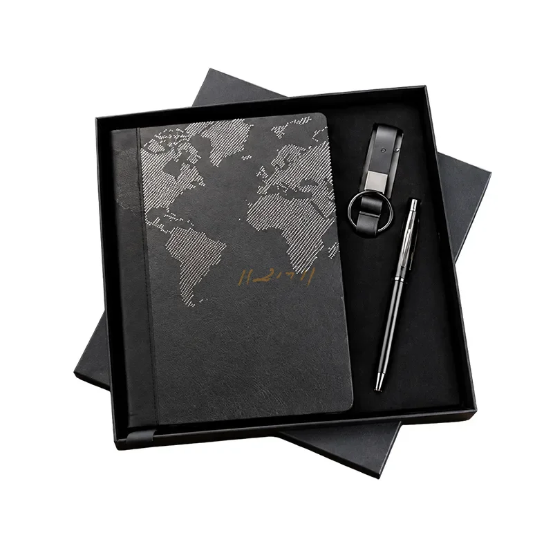 Black World Map Executive Corporate Gift Set