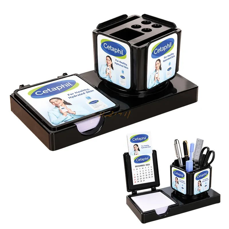 Desk Companion – Revolving Pen Stand, 150-Page Chit Pad & Annual Calendar