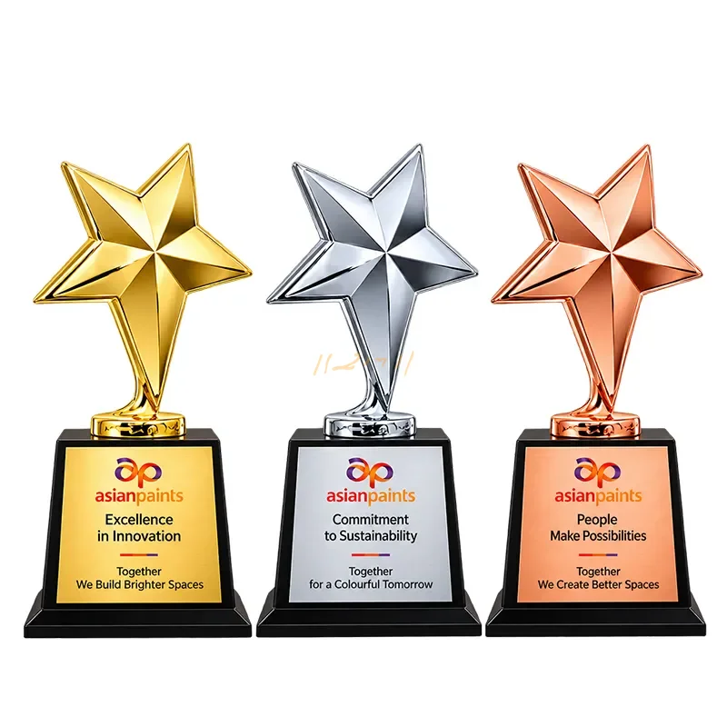 Faceted Star Metal Corporate Achievement Trophy