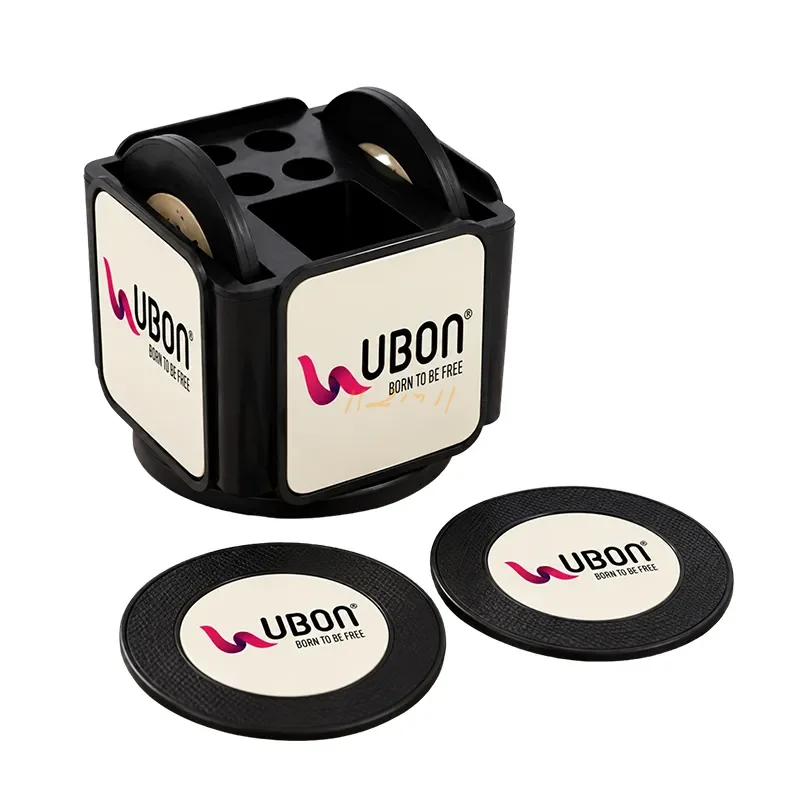 BrandOrbit Executive – 360° Revolving Pen Organizer with 6-Coaster Set
