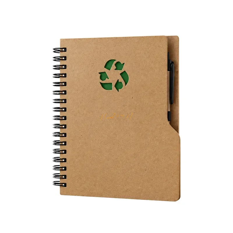 Eco-Friendly Spiral Notebook with Pen | 16 × 13 cm
