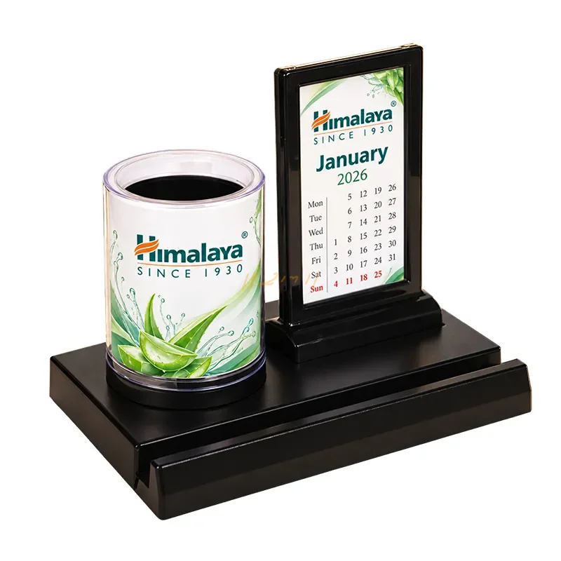 DeskOrbit Calendar Hub™ – Revolving Pen Stand, Mobile Holder & Table Calendar