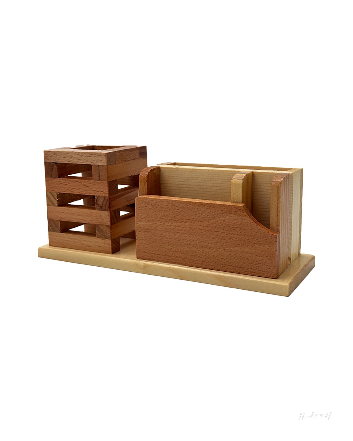 Wooden Executive Desk Organizer Pen Stand