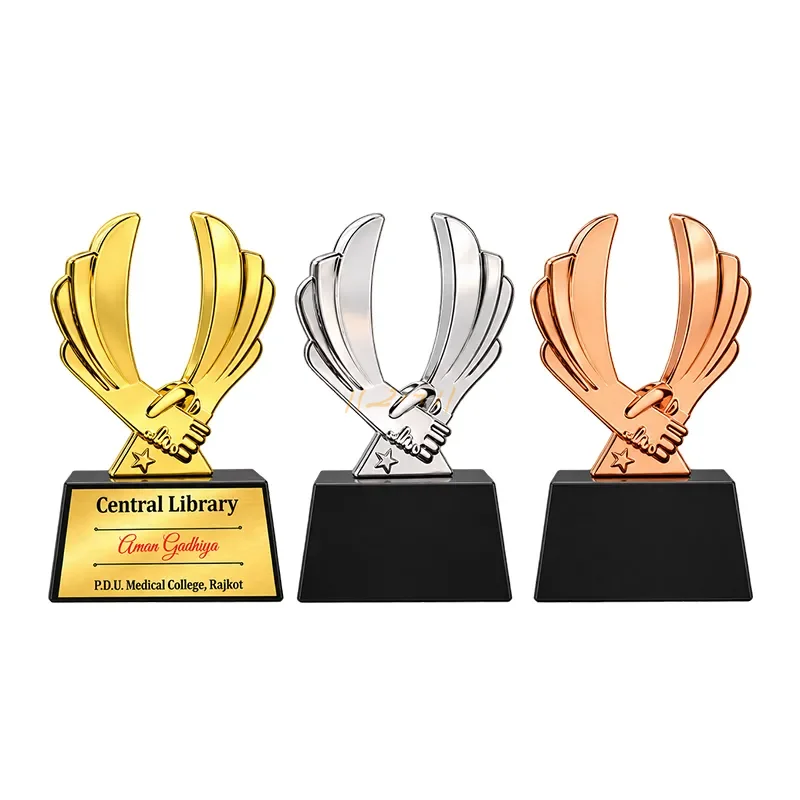 Unity Handshake Metal Trophy