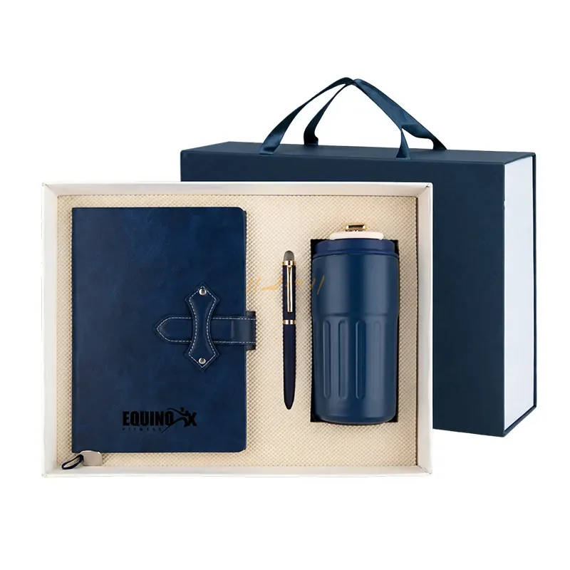 The Midnight Voyager Trio – A5 Notebook, Metal Pen & Travel Flask Gift Set
