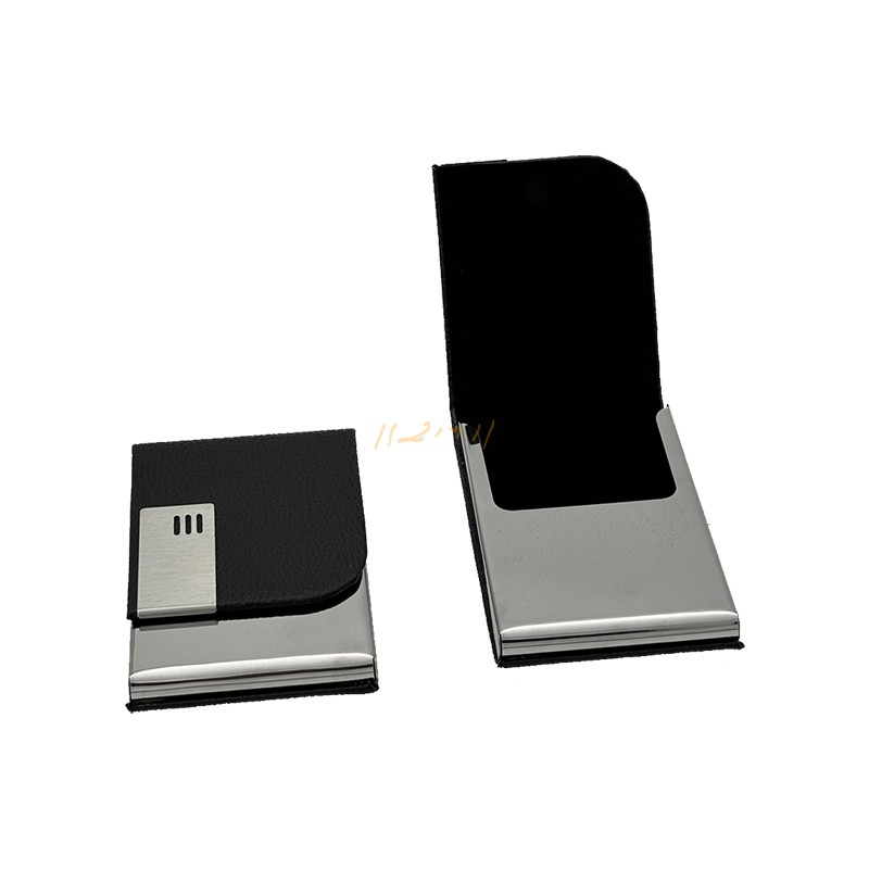 Elite Black Leather Promotional Card Holder