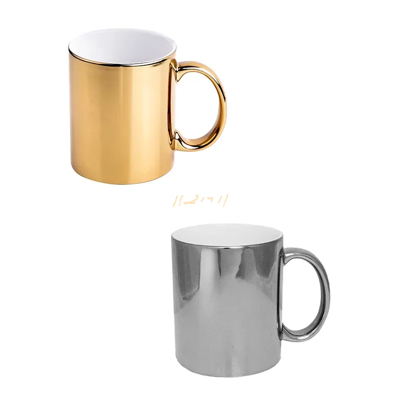Metallic Gold & Silver Sublimation Ceramic Mug