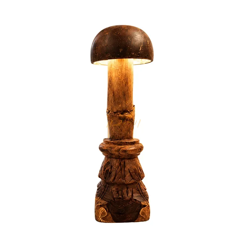 Heritage Glow Handcrafted Bamboo & Coconut Shell Table Lamp