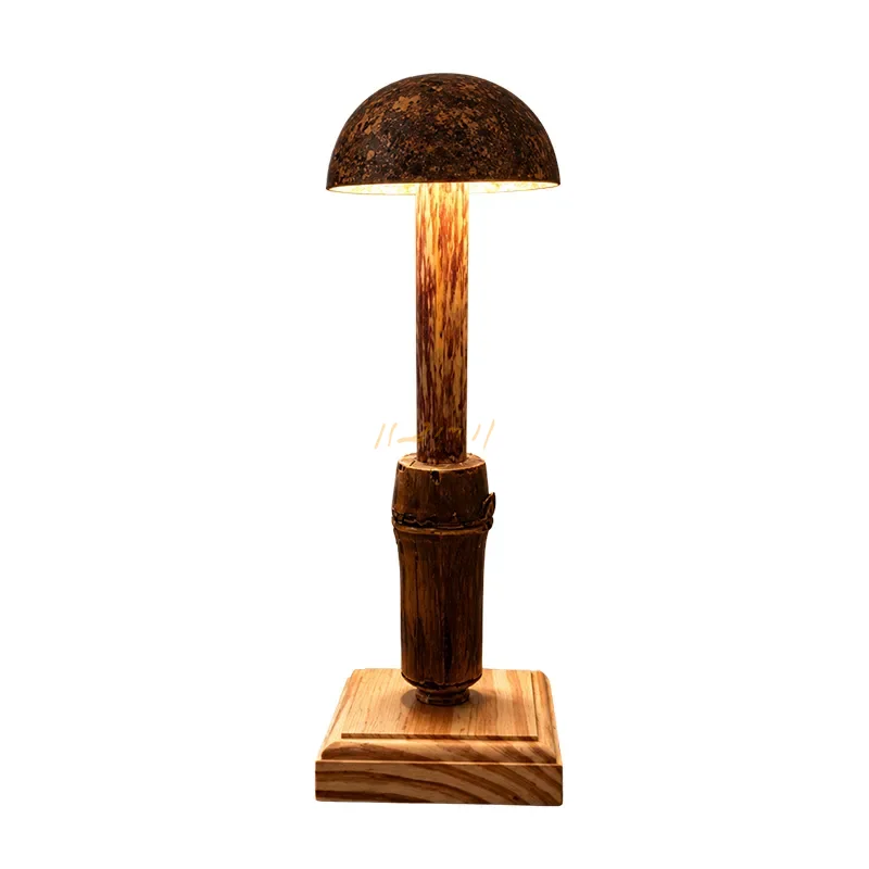 Highland Glow Bamboo Column & Coconut Shell Table Lamp