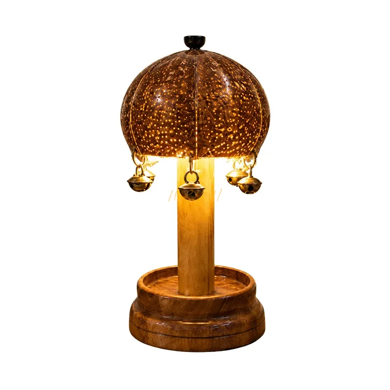 Temple Chime Artisan Coconut Shell Table Lamp