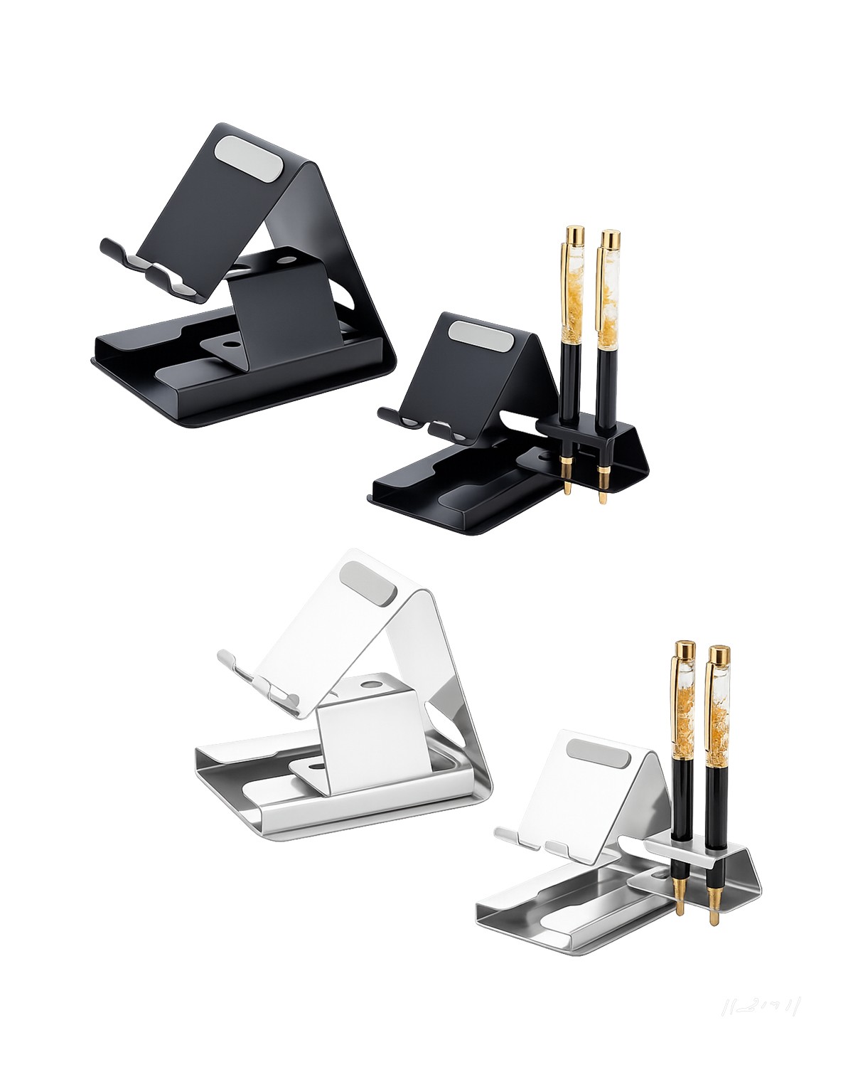 Metal Mobile Stand with Pen Holder & Custom Logo Branding