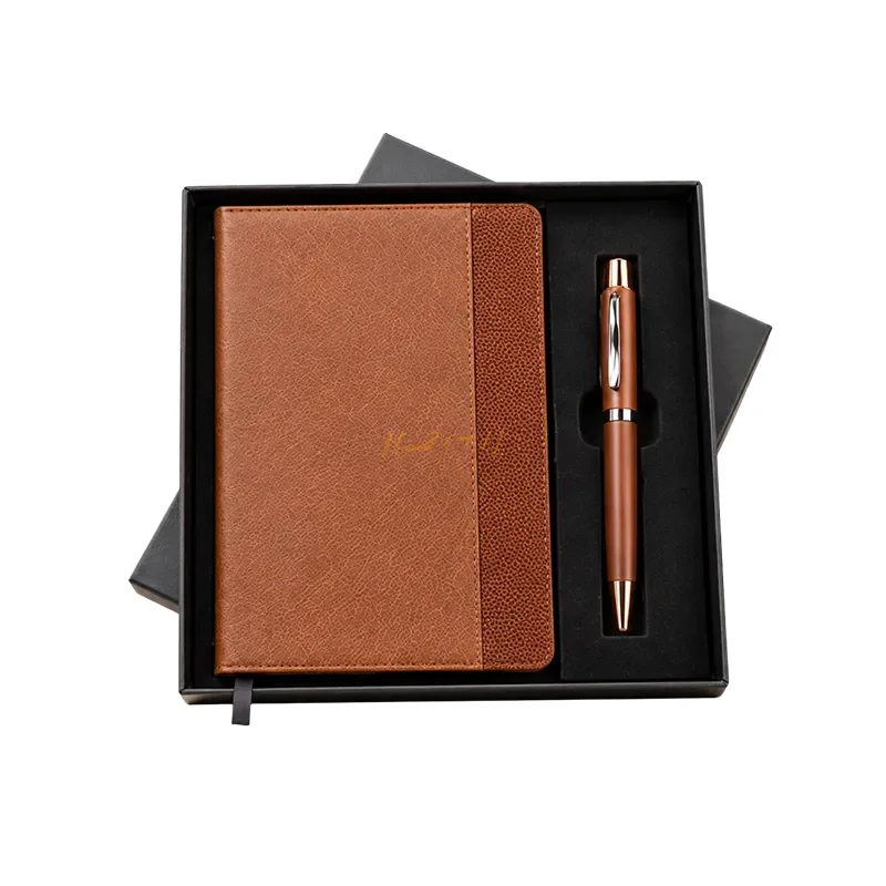 Prestige Brown A5 Notebook & Metal Pen Corporate Gift Set