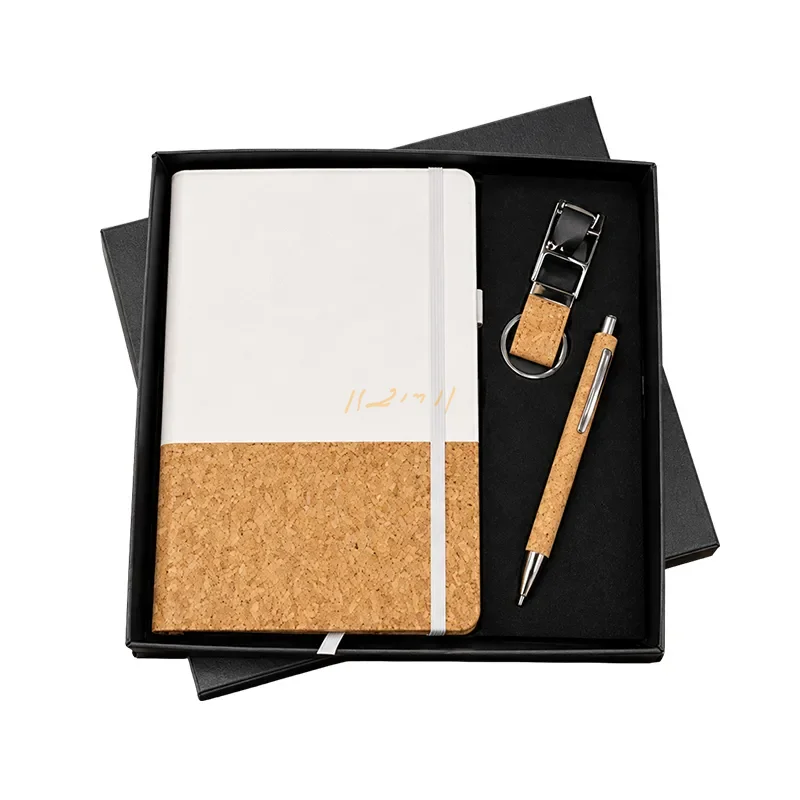 Cork and Vegan Leather Executive Notebook Gift Set