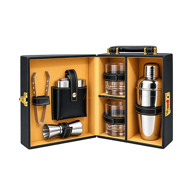 Premium Mini Portable Wooden Bar Set