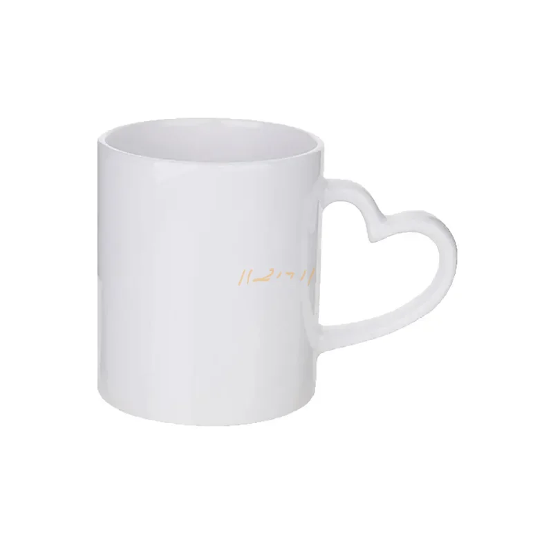 White Heart-Handle Sublimation Ceramic Mug