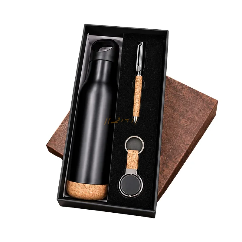 Black & Cork 3-in-1 Corporate Gift Set with Insulated Bottle