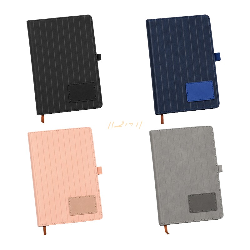 Pinstripe Executive Diary with Custom Logo Patch