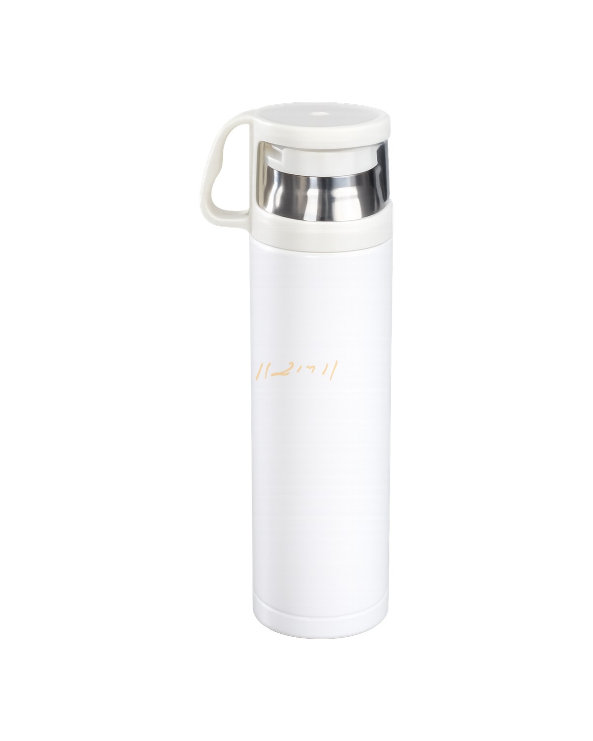 Stainless Steel Flask Water Bottle with White Transparent Lid