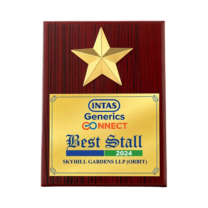 Gold Star Wooden Corporate Excellence Plaque