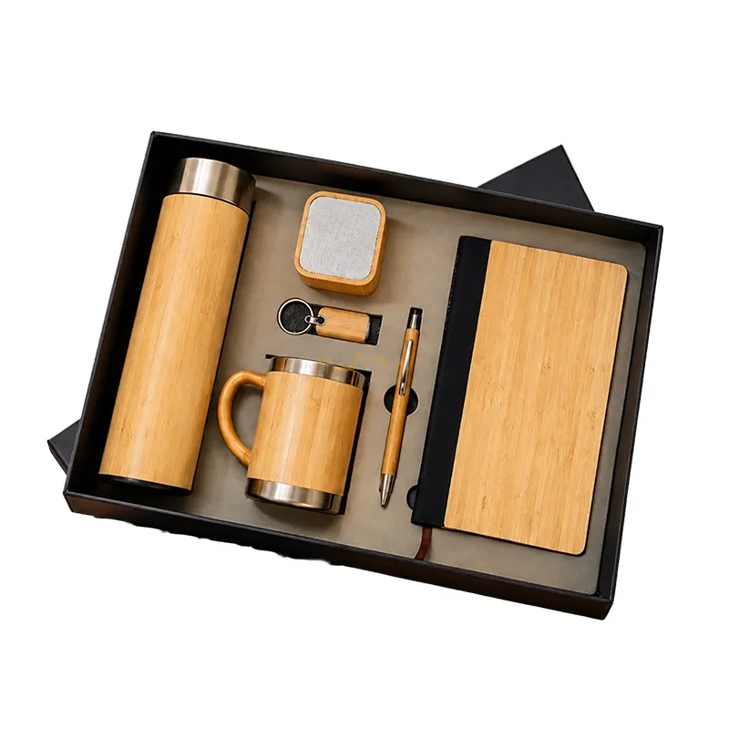 Eco-Friendly Bamboo Corporate Gift Set with Bluetooth Speaker