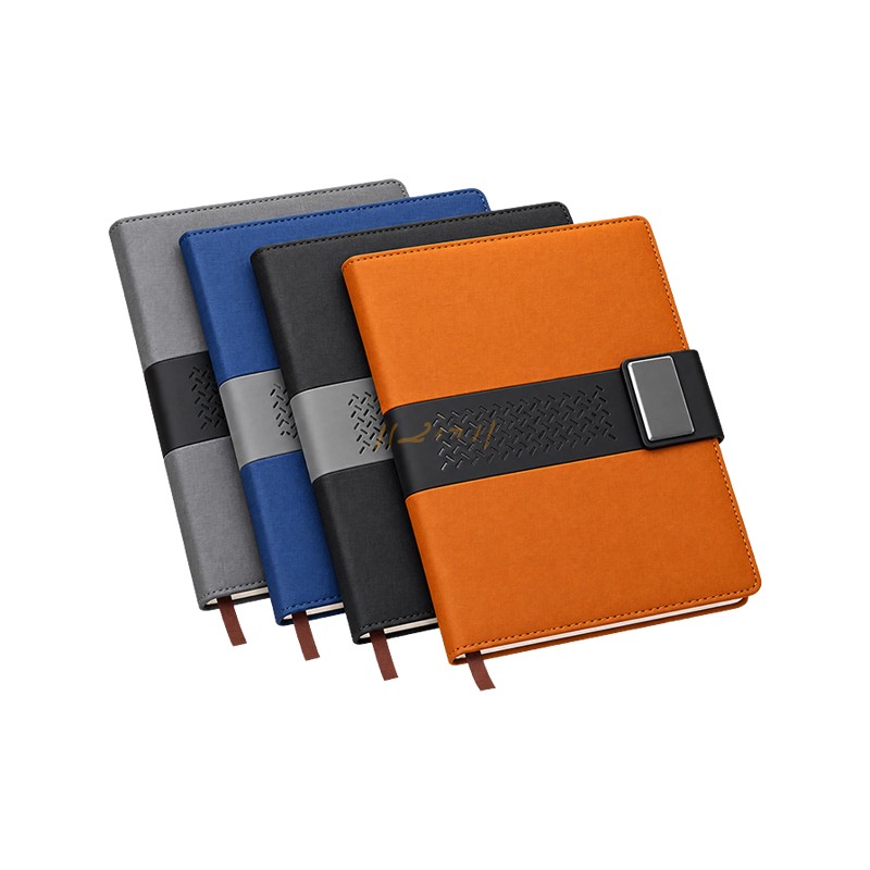 Designer Executive Diary with Woven-Pattern Closure Band