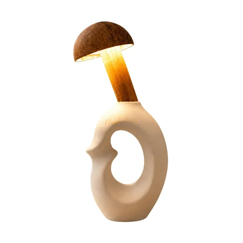 Halo Artisan Coconut Shell Sculptural Table Lamp