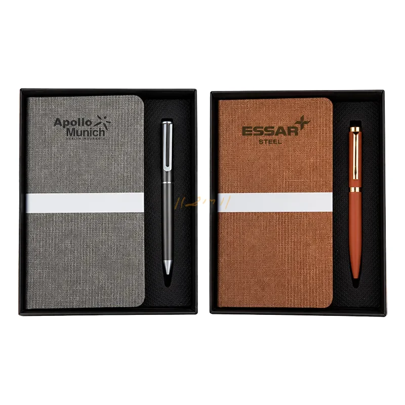 The Metro Weave Duo – Premium A6 Notebook & Metal Pen Gift Set