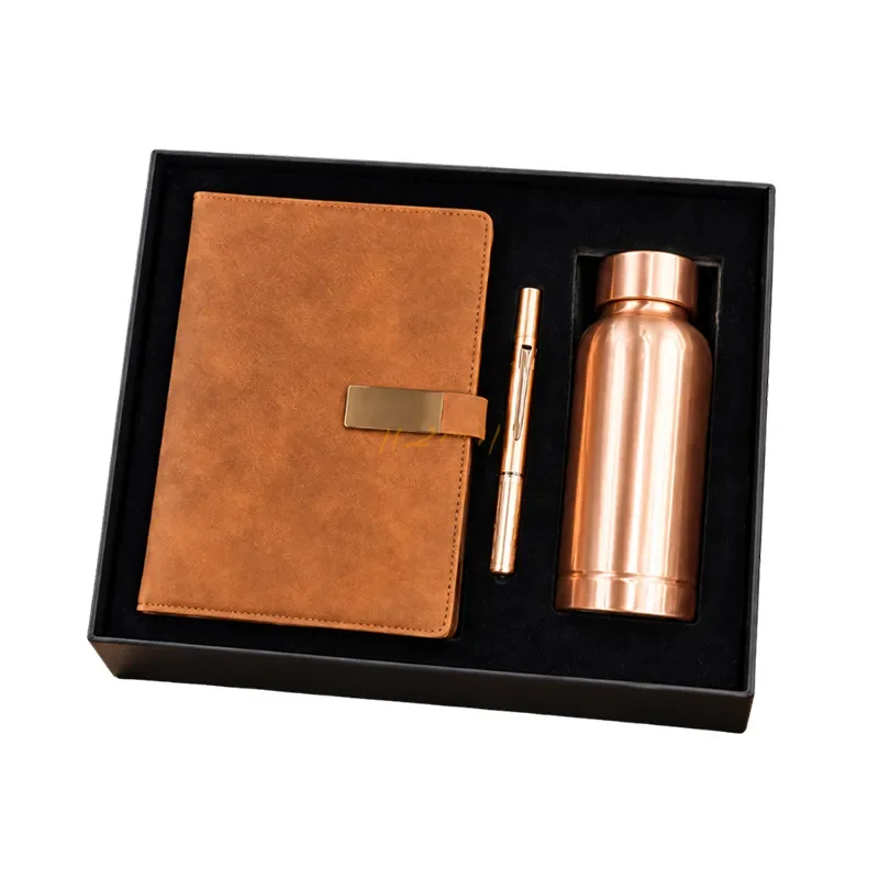 Mini Copper Corporate Gift Set with Bottle, Notebook & Pen