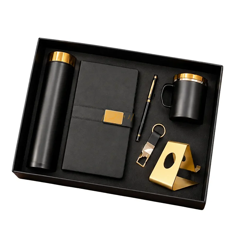 Premium 6-in-1 Black & Gold Executive Gift Set