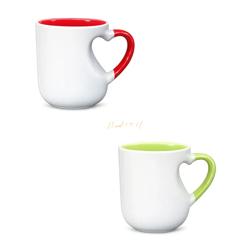 3-Tone Inner Heart-Cut Sublimation Ceramic Mug