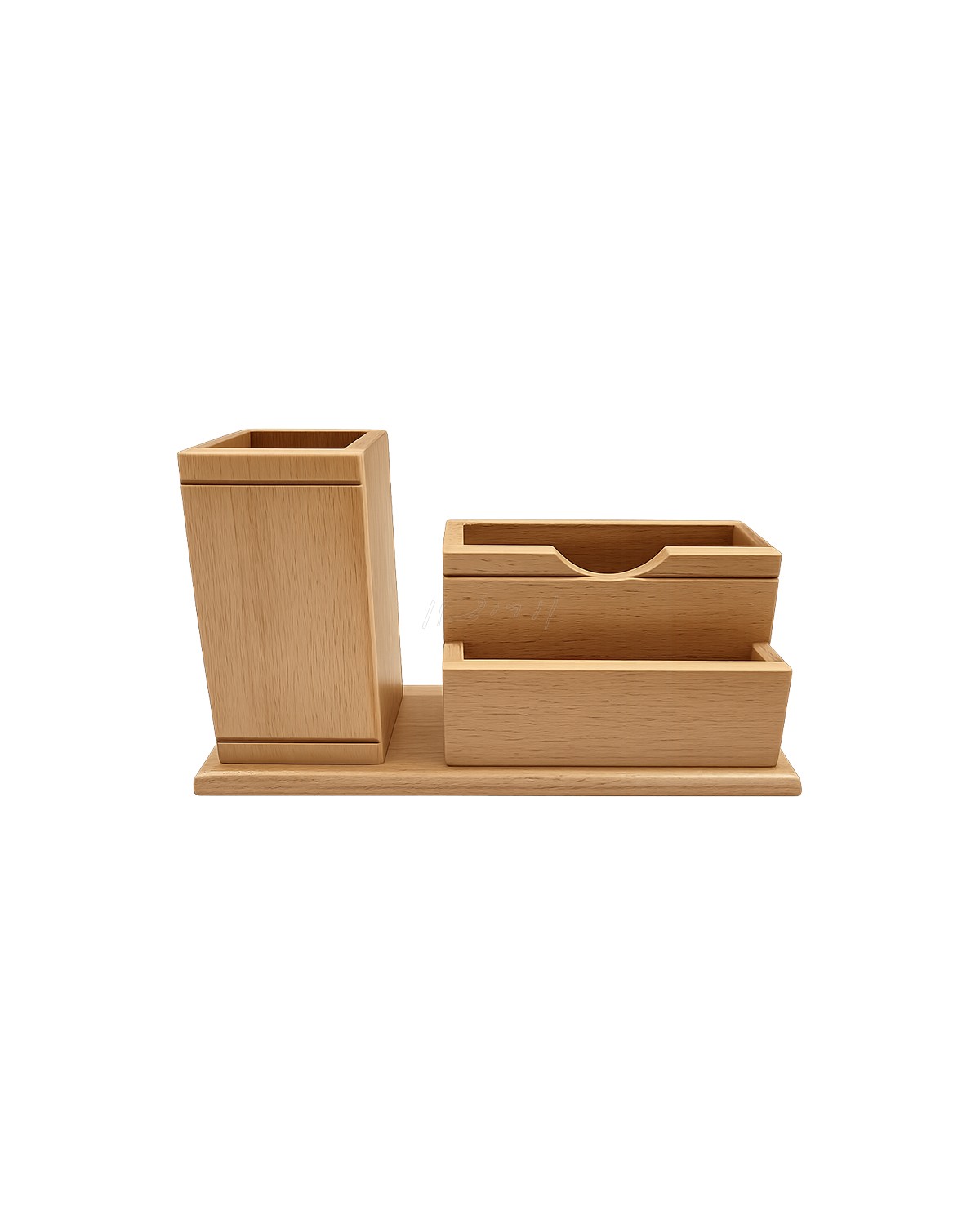 Wooden Executive Pen Stand & Business Card Holder