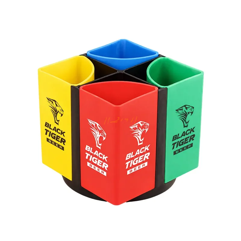ColorSpin 360° – Custom-Branded Revolving Multi-Compartment Pen Stand