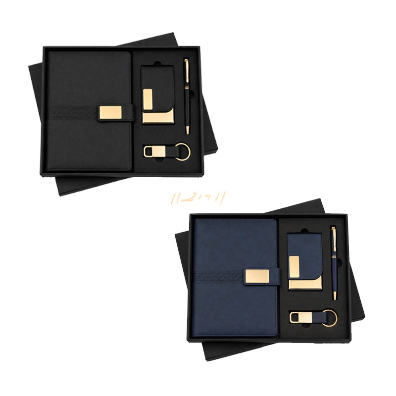 LuxeVault 4-in-1 Executive Corporate Gift Set – Diary, Pen, Card Holder & Keychain