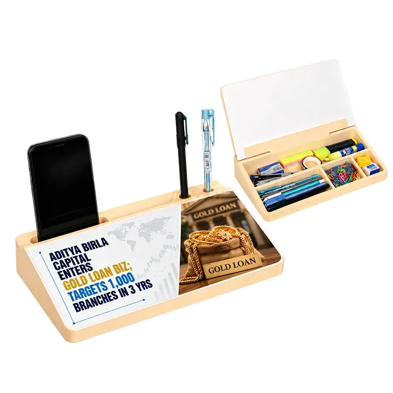 DeskVault Executive – Custom-Branded Desktop Organizer & Mobile Stand