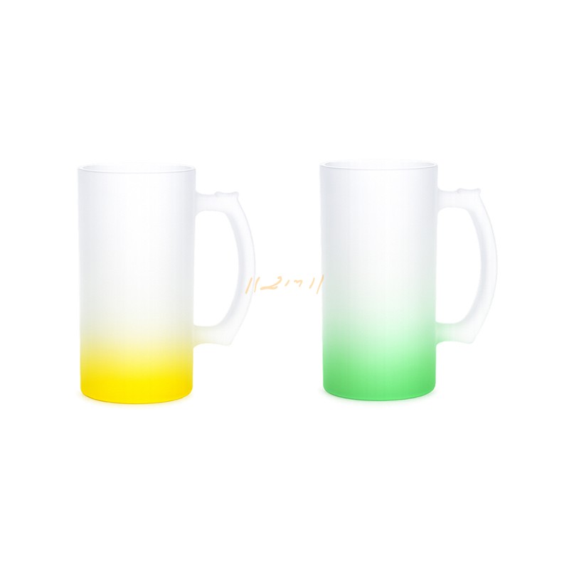 16oz 2-Tone Frosted Glass Sublimation Beer Mug