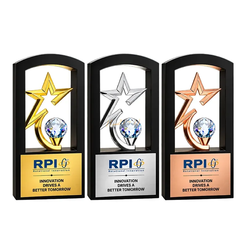 Framed Innovation Star Metal Trophy