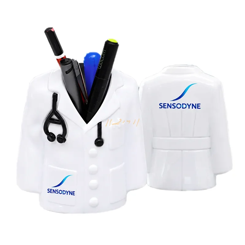 Doctor-Coat Pen Stand with Dual Custom Branding Areas