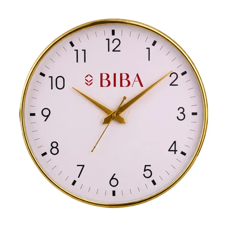 Golden Elegance, Timeless Brand Visibility | Custom Promotional Wall Clock