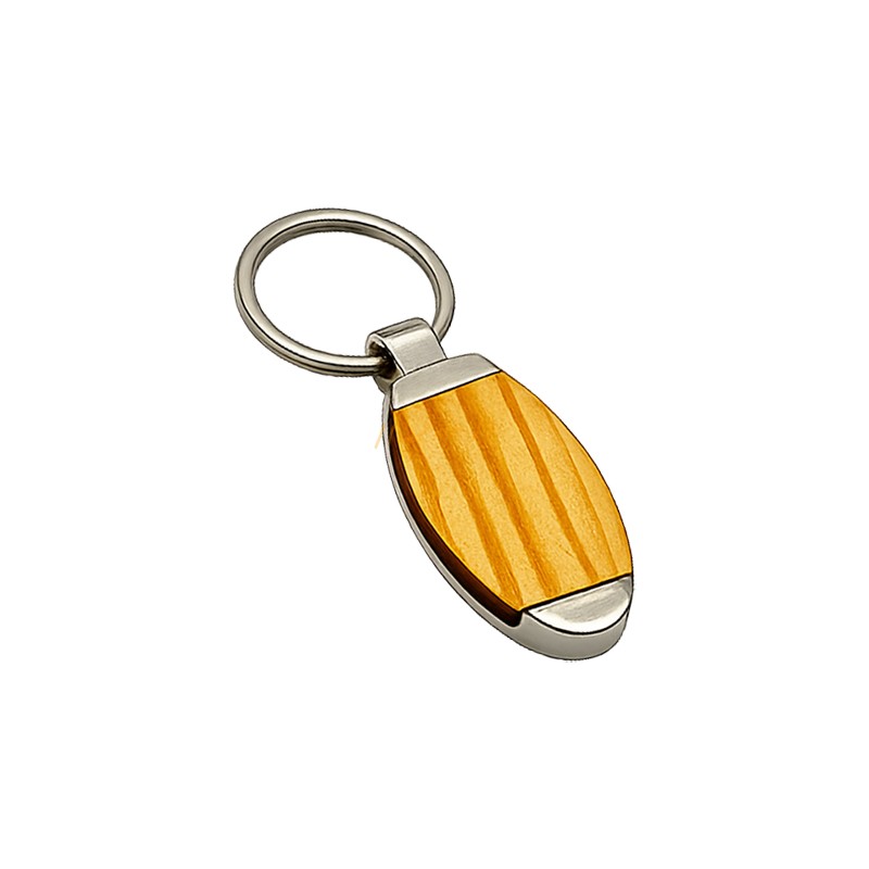 Wooden & Metal Corporate Keychain
