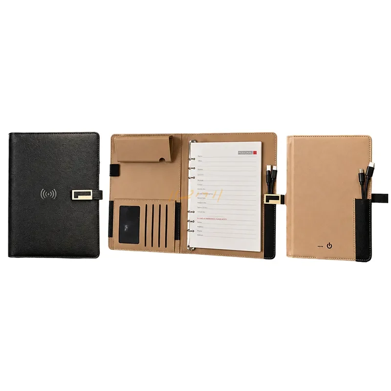 Wireless Charging Diary with 10,000 mAh Power Bank