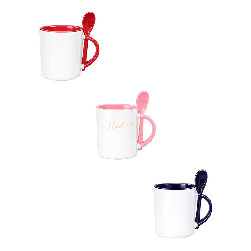 3-Tone Sublimation Ceramic Spoon Mug