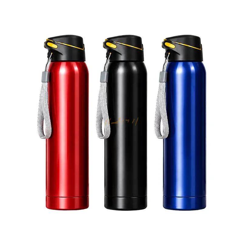 Stainless Steel Flask with Carry Strap