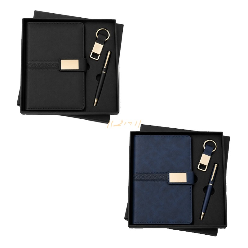 Royale Clasp 3-in-1 Executive Corporate Gift Set – Premium Diary, Pen & Hook Keychain