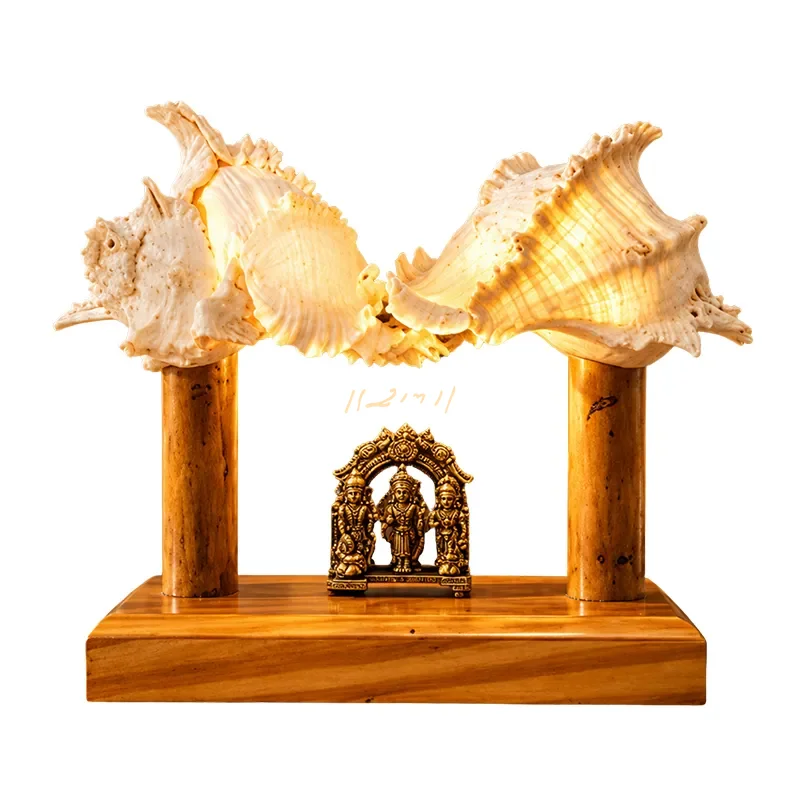 Divine Ocean Twin Sea Shell Balaji Table Lamp