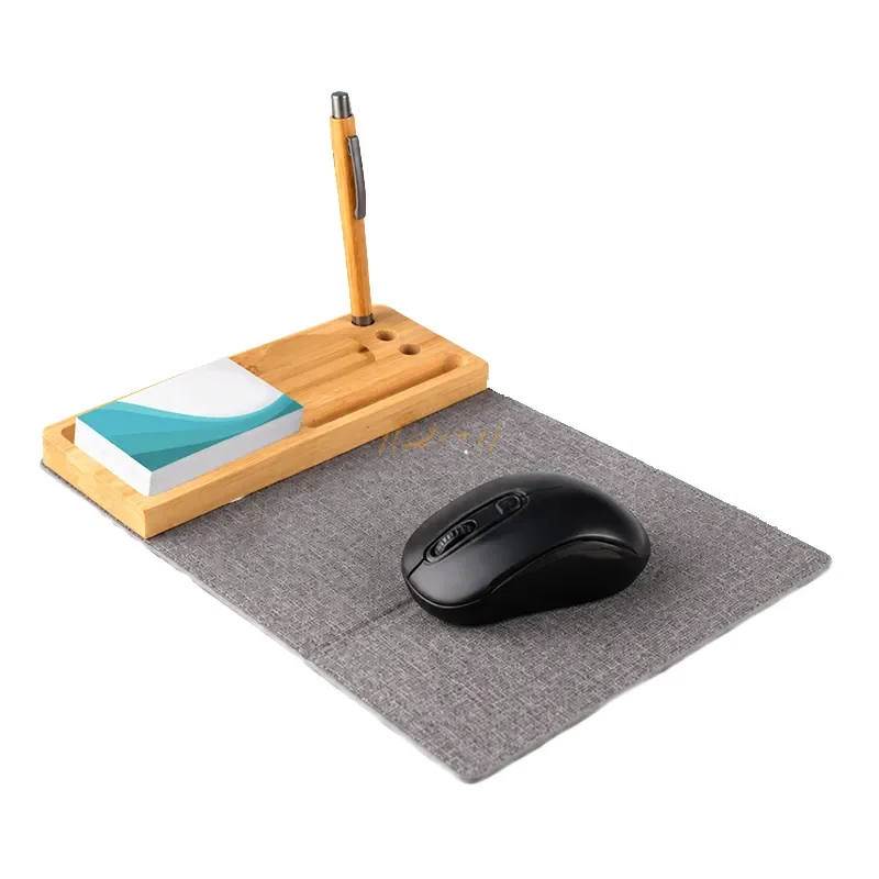 Foldable Mouse Pad with Bamboo Desk Organizer