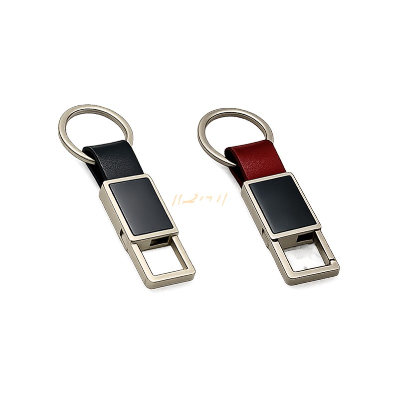 Rectangular Metal Hook Keychain